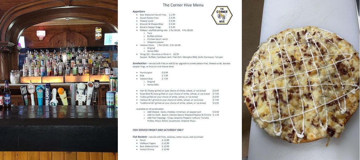 The Corner Hive Menu
