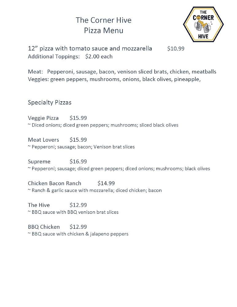 The Corner Hive Menu image 2